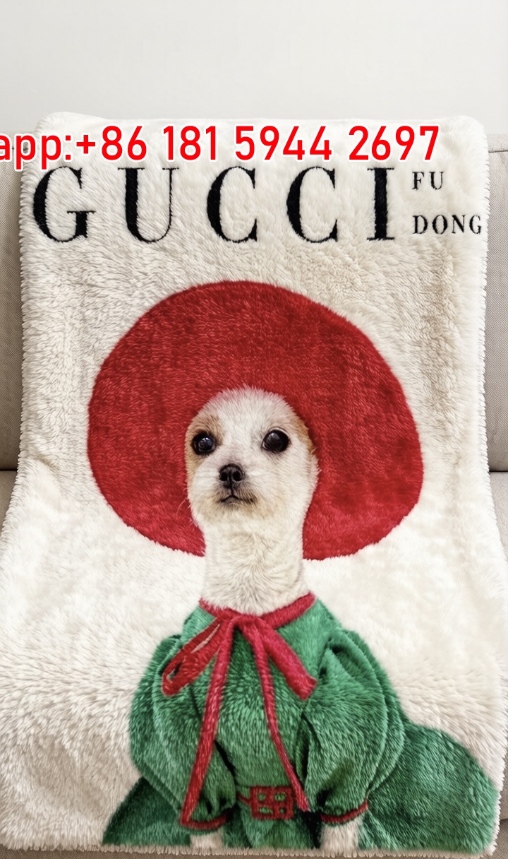 Gucci Dachshund Crayon Art Sofa Blanket IMG_2966